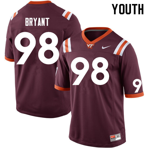 Youth #98 Alec Bryant Virginia Tech Hokies College Football Jersey Sale-Maroon - Click Image to Close